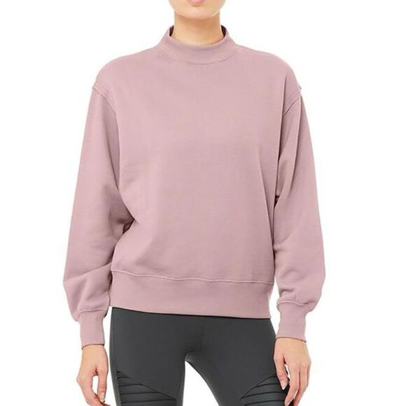 ALO Yoga Lilac Freestyle Fleece Mock Neck Sweatshirt Size Medium - Picture 1 of 16